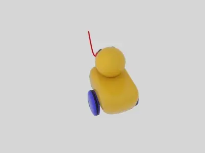 Single Duckling Toy Low-poly 3D model