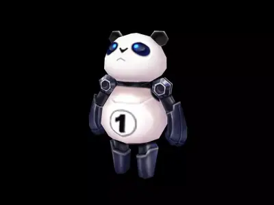 panda robot Free low-poly 3D model