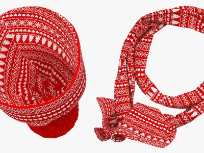 Christmas Hat with Scarf 3D model