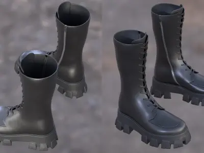 Boots 17 - All MH Bodies - UE5 Skeletons - Rigged Low-poly 3D model