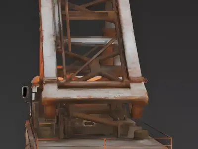 Realistic Rusty Rocket Launcher Truck 3D Model Low-poly 3D model