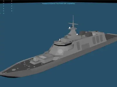 Stealth Frigate Low-poly 3D model