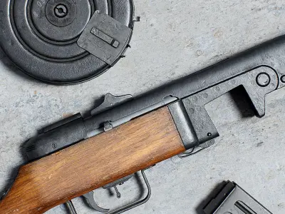 PPSh-41 Low-poly 3D model