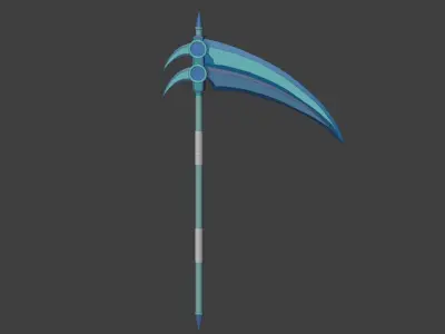 Icesickle - Terraria Inspired Scythe Low-poly 3D model