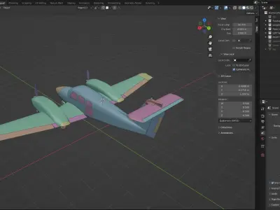 Piper PA-44 Seminole Blender 3D model