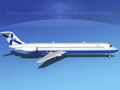 Douglas DC-9-50 Jet Blue 3D model