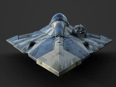 Star Wars Jedi Starfighter - Plo Koon Low-poly 3D model