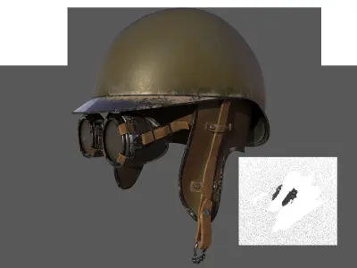Steampunk Helmet Low-poly 3D model