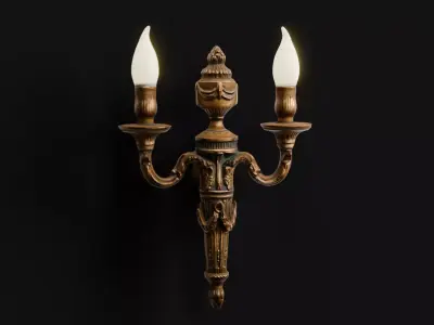 Ornate Vintage Wall Sconce Free low-poly 3D model