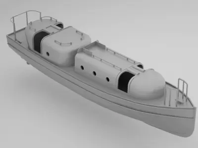 Lifeboat - Type 8 - World War 2 Warship 3D model