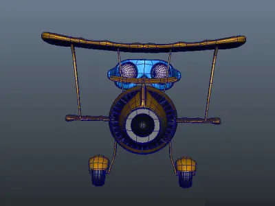 Airplane cartoon 02 Low-poly 3D model