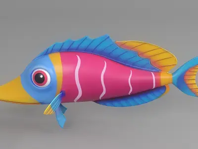 Cartoon Fish 2 Low-poly 3D model
