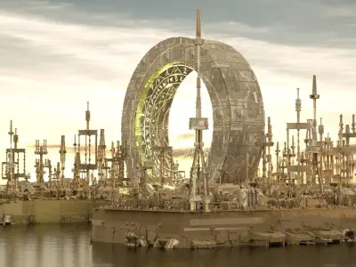 A stunning sci-fi scene 3D model
