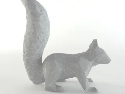 Squirrel Lowpoly Chipmunk Rodent Mammal Animal Low Poly  3D model