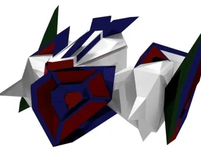 Low Poly Little Hero Jet Spaceship Hero Free low-poly 3D model