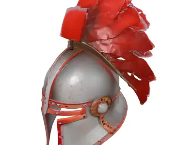 Battered Steel Medieval Helmet 3D model