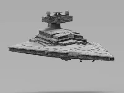 Imperial II Star Destroyer Star Wars - High detail level 3D model