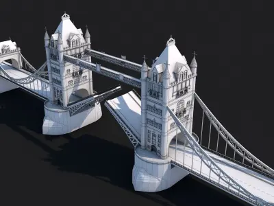 12 Famous Bridge Collection - Game Ready Low Poly Low-poly 3D model