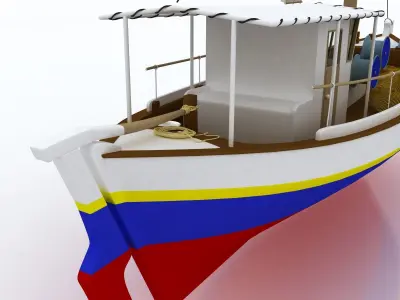 traditional fish boat Mediterranean sea 3D model