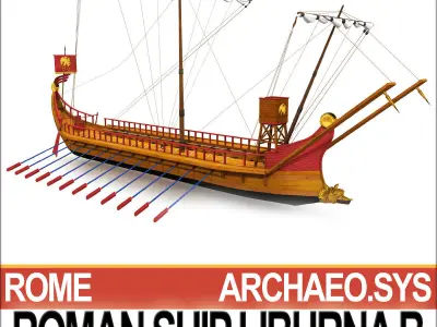 Roman Ship Liburna B 3D model