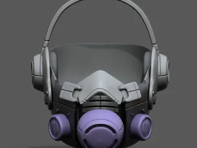 Gas mask helmet 3d safety plastic  Low-poly 3D model