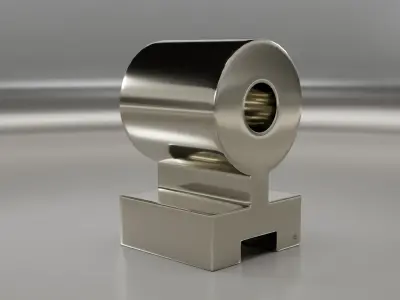 Metal support with ring 3D model