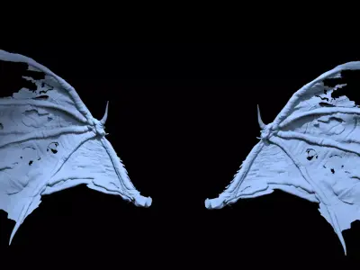 Dark Bat Wings 3  3D model