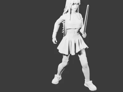 Petite Sci-Fi Sword Wielder 3D print model