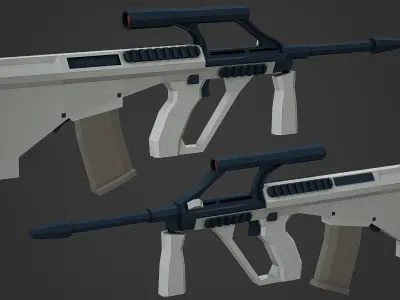 Stylized Steyr Aug A1 Low Poly Mobile Ready Low-poly 3D model