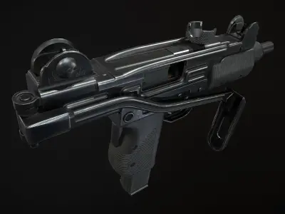 Mini Uzi PBR 4k Texture Low-poly 3D model