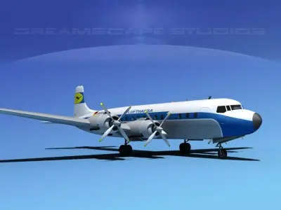 Douglas DC-7C Lufthansa  3D model