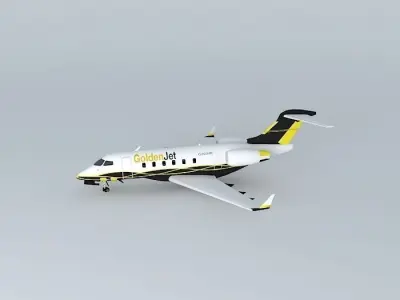 GoldenJet Bombardier Challenger 300 3D model