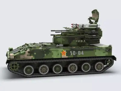 PGZ-04A 25mm sel-propelled anti-aircraft gun 3D model