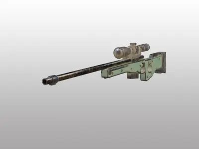 AWM gun 3d model game assest Free 3D model