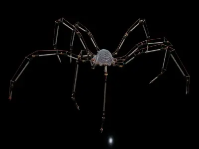 Mechanical Spider rigged and fully animated 3D model