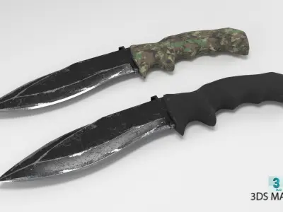 Defender Knife 2 and Army Low Low-poly 3D model