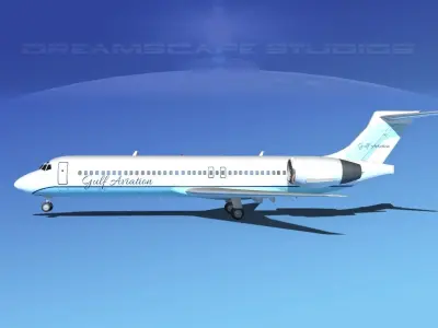 Boeing 717-200 Gulf Aviation 3D model