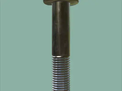 Steel Stained M12 Bolt Allen Pan Head 3D Model 3D model