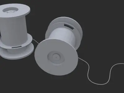 German Cable Reels WWII Free low-poly 3D model