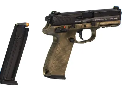 Pistol FN FNP-45 USA Semi-Automatical Gun 45 ACP Low-poly 3D model