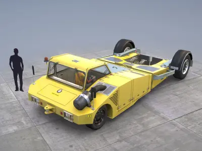 Towbarless Aircraft Tractors LTD TPX-200-S yellow Low-poly 3D model