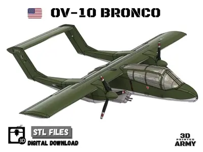 OV-10 Bronco -3D printed scalemodel - 1-40e scale -STL files 3D print model