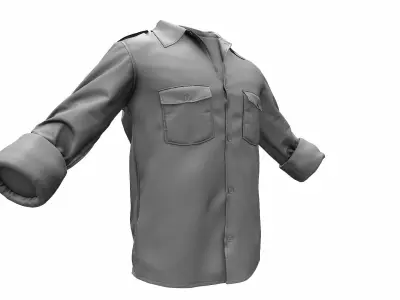 Military Shirt High Poly 3D model