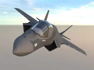 F-35 Ghost Fighter jet Low-poly 3D model