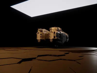 spacecraft Low-poly 3D model