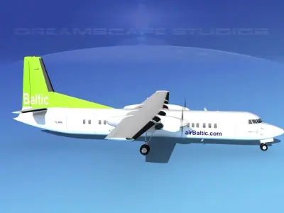 Fokker F-60 Air Baltic 3D model