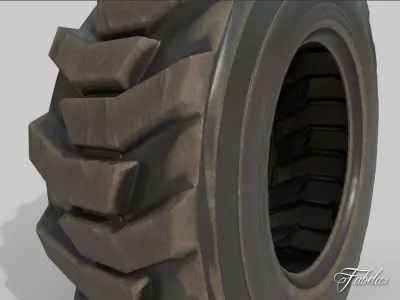 Loader tyre dirt Low-poly 3D model