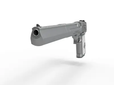 Long Desert Eagle Pistol of Peacemaker from Suicide Squad 2021 3D model