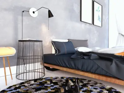 Bed with textures Free 3D model