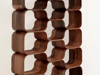 Original Mid-Century Modern Bookcases Free low-poly 3D model